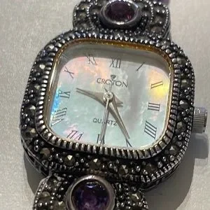Ladies Croton Co Sinclair Watch Mother of Pearl Face Amethyst Marcasite Beads Croton | Accessories | Ladies Croton Co Sinclair Watch  main image 3